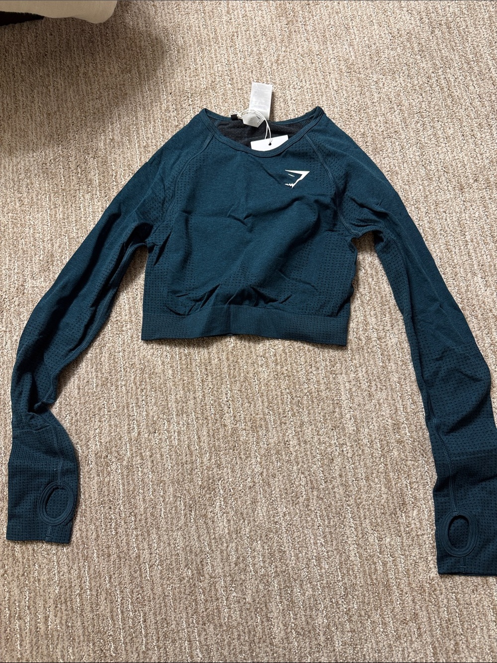 Gymshark Women's Cropped Seamless Long Sleeve Top - Teal